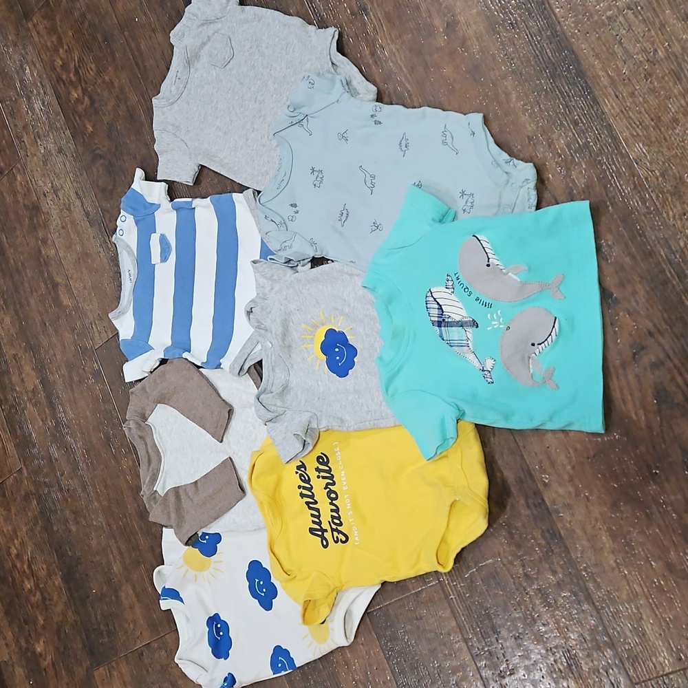 Lot of 8 3m shirts and bodysuit onsies